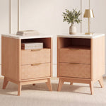 StockMAX Nightstand with AC Outlets – Mid-Century Design