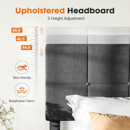 FULL Bed Frame with Headboard BF-114WF