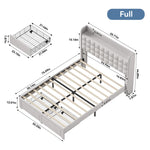 StockMAX Upholstered Heavy Duty Platform Bed Frame with Drawers