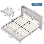 StockMAX Upholstered Heavy Duty Platform Bed Frame with Drawers