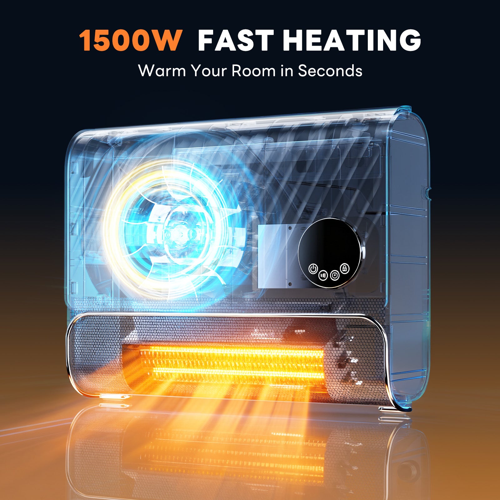 StockMAX Electric Wall Heater 1500W, 12-Hour Timer for Indoor