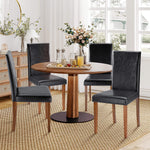 StockMAX High-back Wooden PU Leather Dining Chair-Set of 4