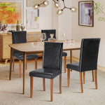 StockMAX High-back Wooden PU Leather Dining Chair-Set of 4