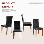 StockMAX High-back Wooden PU Leather Dining Chair-Set of 4