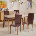 StockMAX High-back Wooden PU Leather Dining Chair-Set of 4