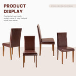 StockMAX High-back Wooden PU Leather Dining Chair-Set of 4