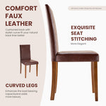 StockMAX High-back Wooden PU Leather Dining Chair-Set of 4