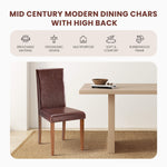 StockMAX High-back Wooden PU Leather Dining Chair-Set of 4