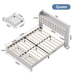 StockMAX Upholstered Heavy Duty Platform Bed Frame with Drawers