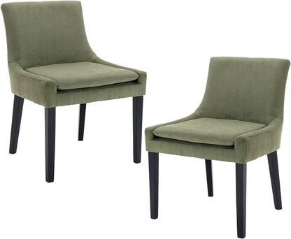 Upholstered Corduroy Accent Side Leisure Chairs with Mid Back T89