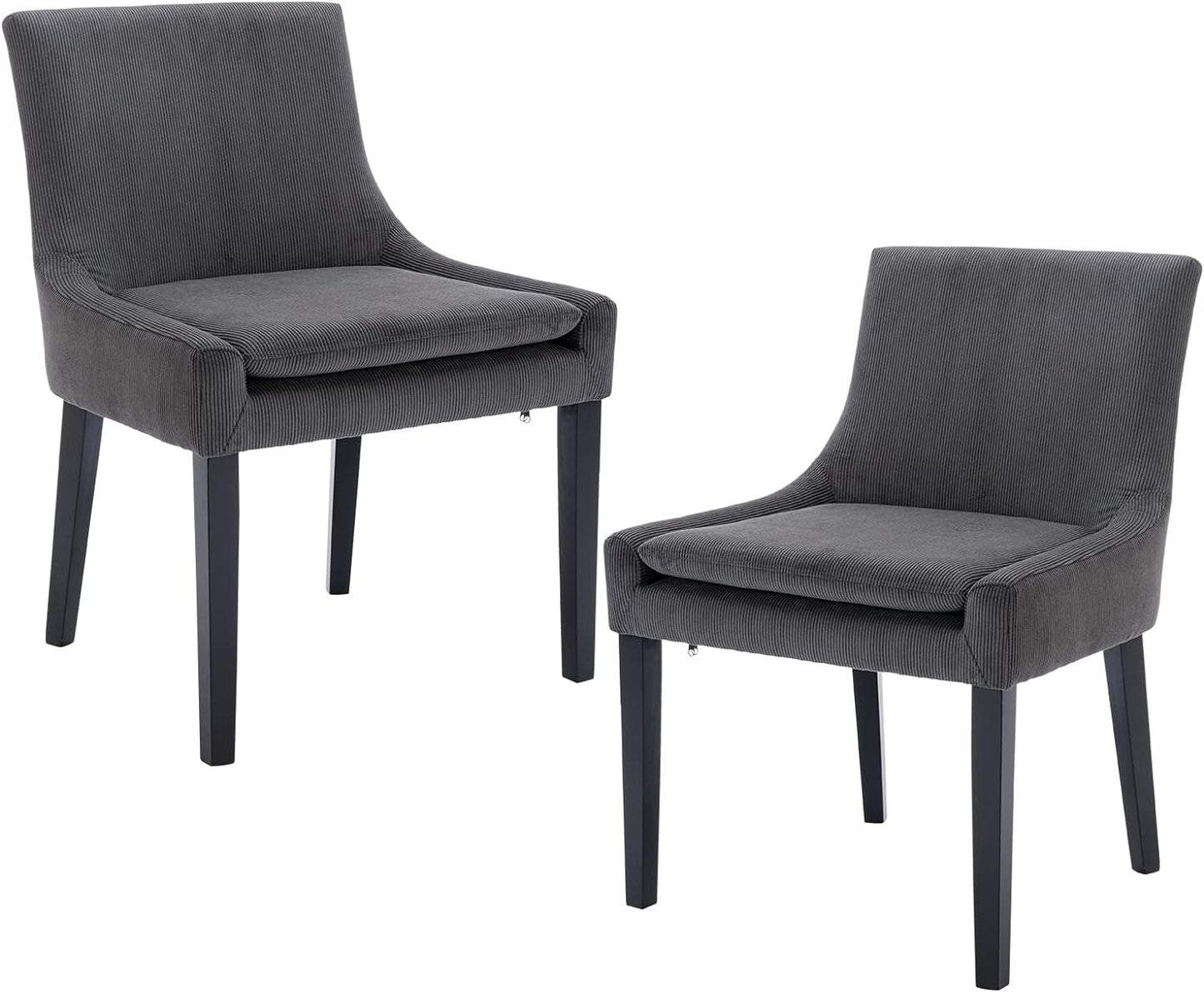 Upholstered Corduroy Accent Side Leisure Chairs with Mid Back T89