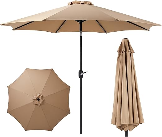 9FT Patio Umbrella with Push Button Tilt and Crank UBL