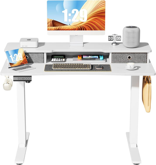 Height Adjustable Electric Standing Desk with Storage Shelf 4824SS