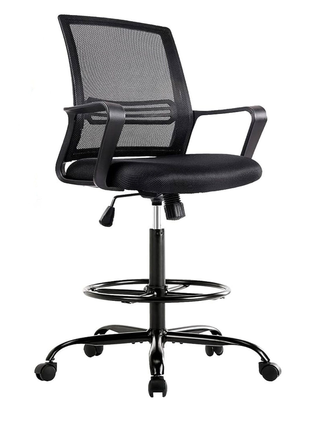 Mesh Drafting Chair with Fixed Arms